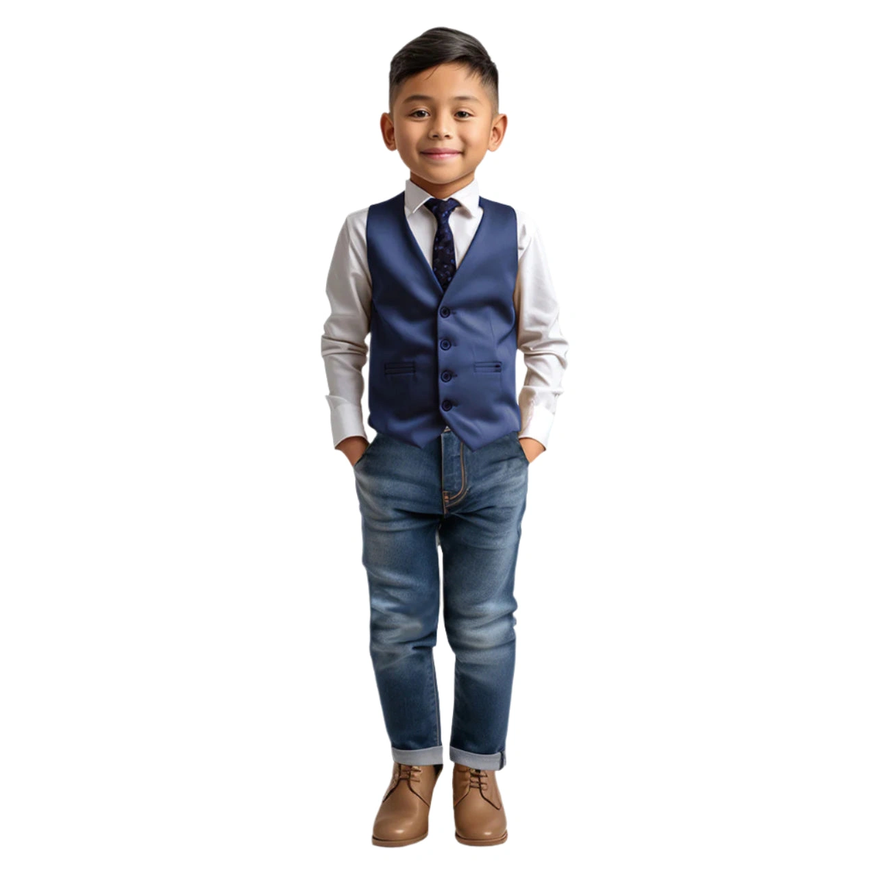 Zegarie Navy Vest: Sharp Look for Young Gents. Four Buttons, Timeless Style.